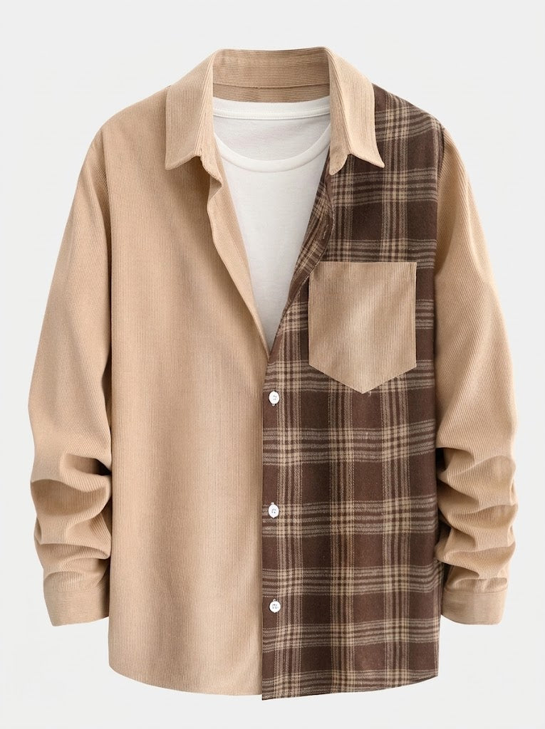 Men’s Corduroy Button Shirt with Jogger Trousers – Relaxed Autumn Co-Ord