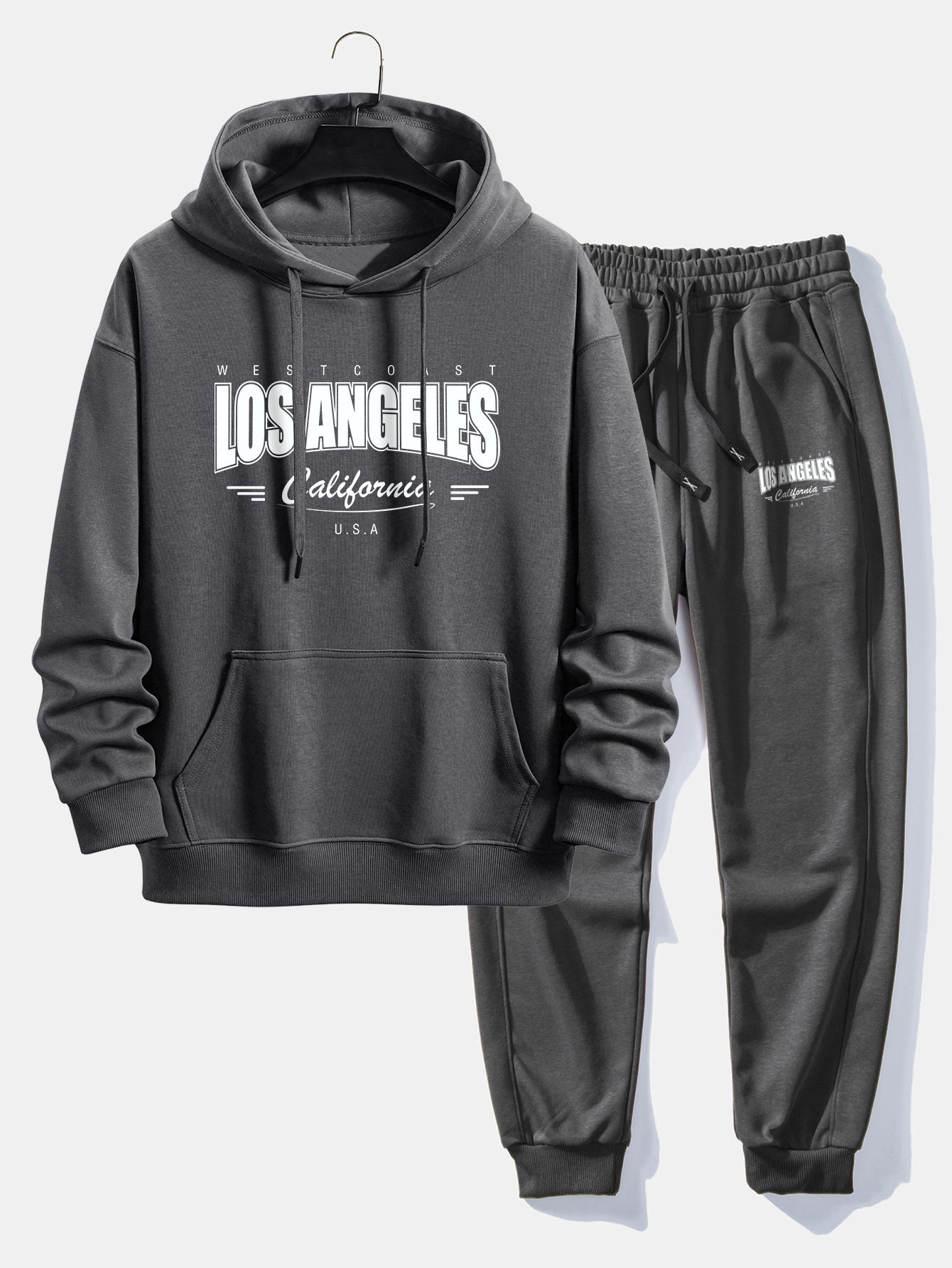 Men’s Cotton Blend Tracksuit – Relaxed Printed Hoodie and Joggers for Everyday Streetwear