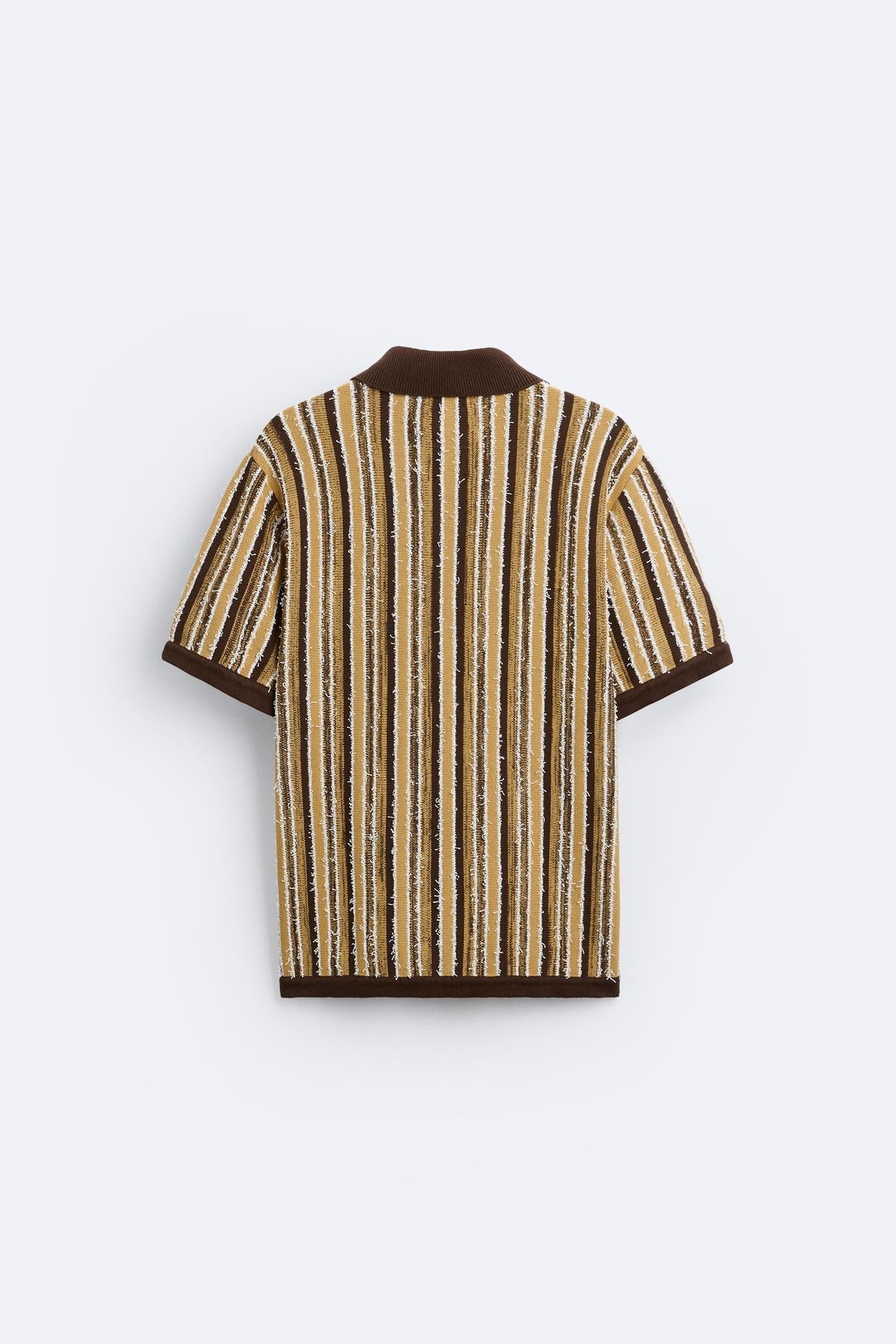 Men’s Retro Knitted Stripe Polo Casual Summer Shirt