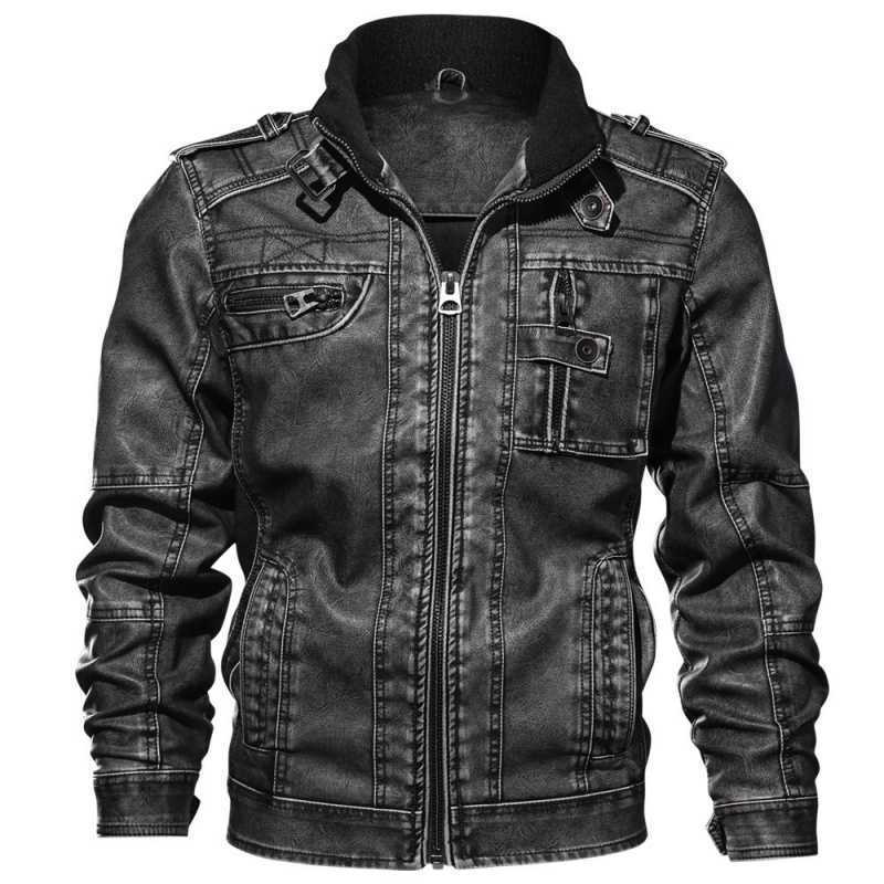 Men’s Multi-Pocket Leather Jacket – Vintage Utility Layer for Everyday Smart-Casual Wear