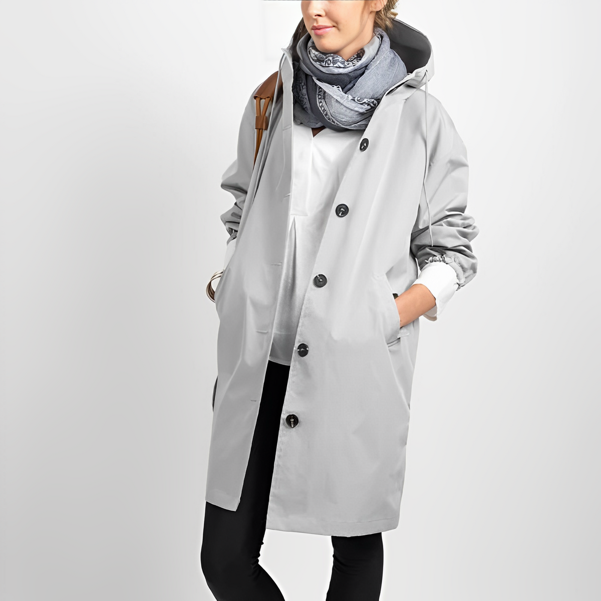 Women’s Hooded Raincoat – Longline Waterproof Layer for Everyday Weather Protection