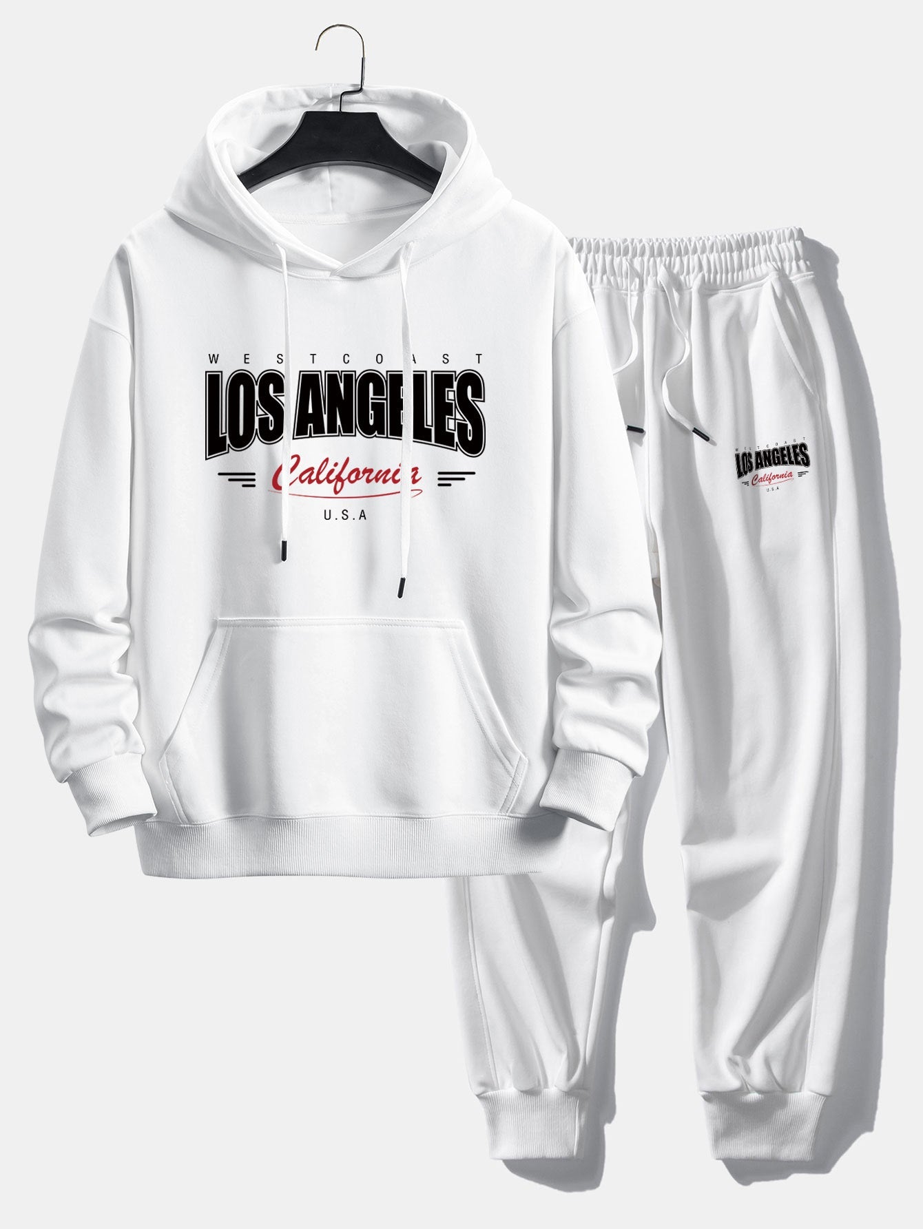 Men’s Cotton Blend Tracksuit – Relaxed Printed Hoodie and Joggers for Everyday Streetwear