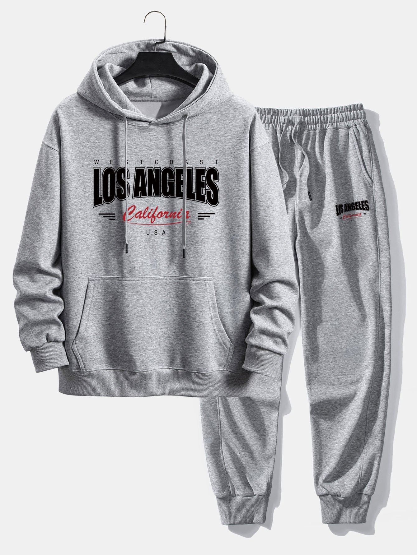 Men’s Cotton Blend Tracksuit – Relaxed Printed Hoodie and Joggers for Everyday Streetwear