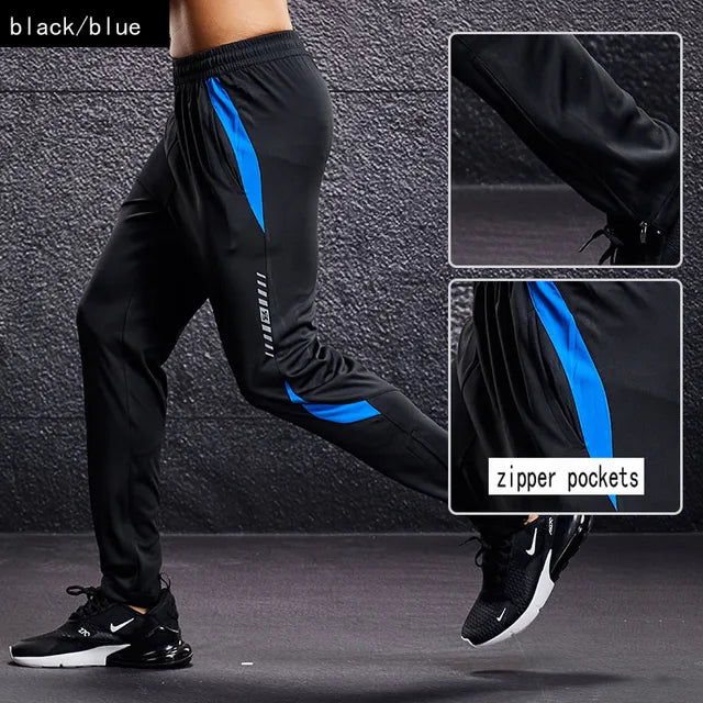 Men’s Sports Jogger Pants Zipper Pockets Tapered Fit Lightweight Training Trousers