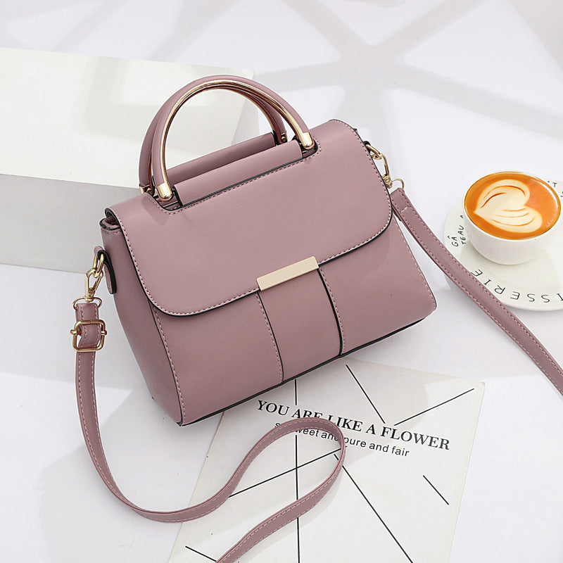 Women’s Structured Handbag Metal Handle Shoulder Strap