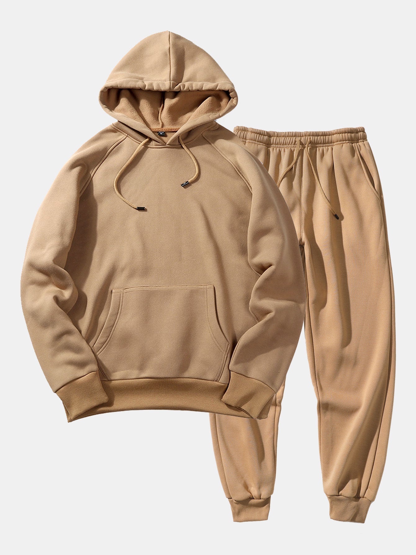 Men’s Raglan Pullover Tracksuit – Regular Fit Hoodie and Tapered Joggers for Daily Wear