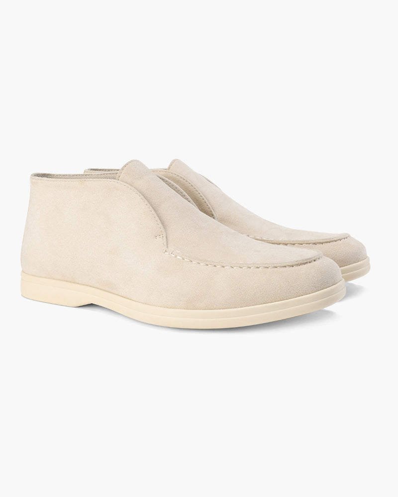Mocasines de ante para hombre, tipo slip-on de caña alta, zapatos casuales refinados