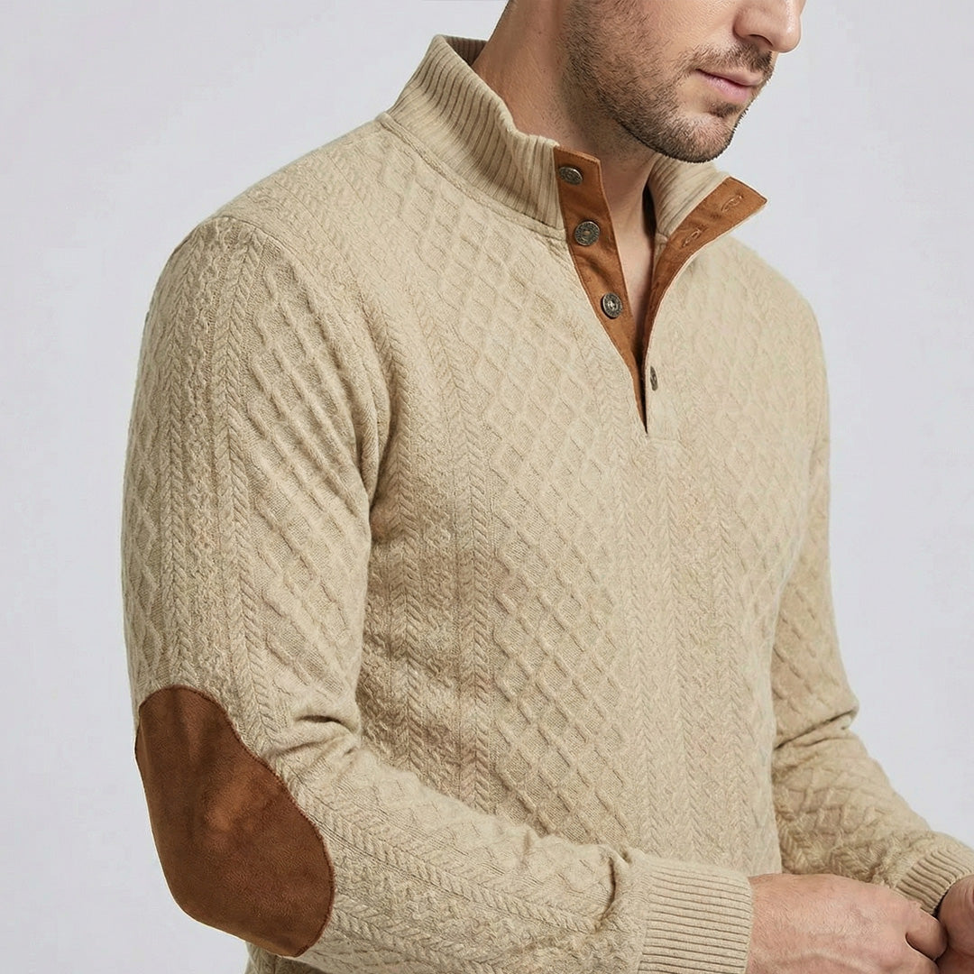 Crown – High Collar Knit Pullover Sweater