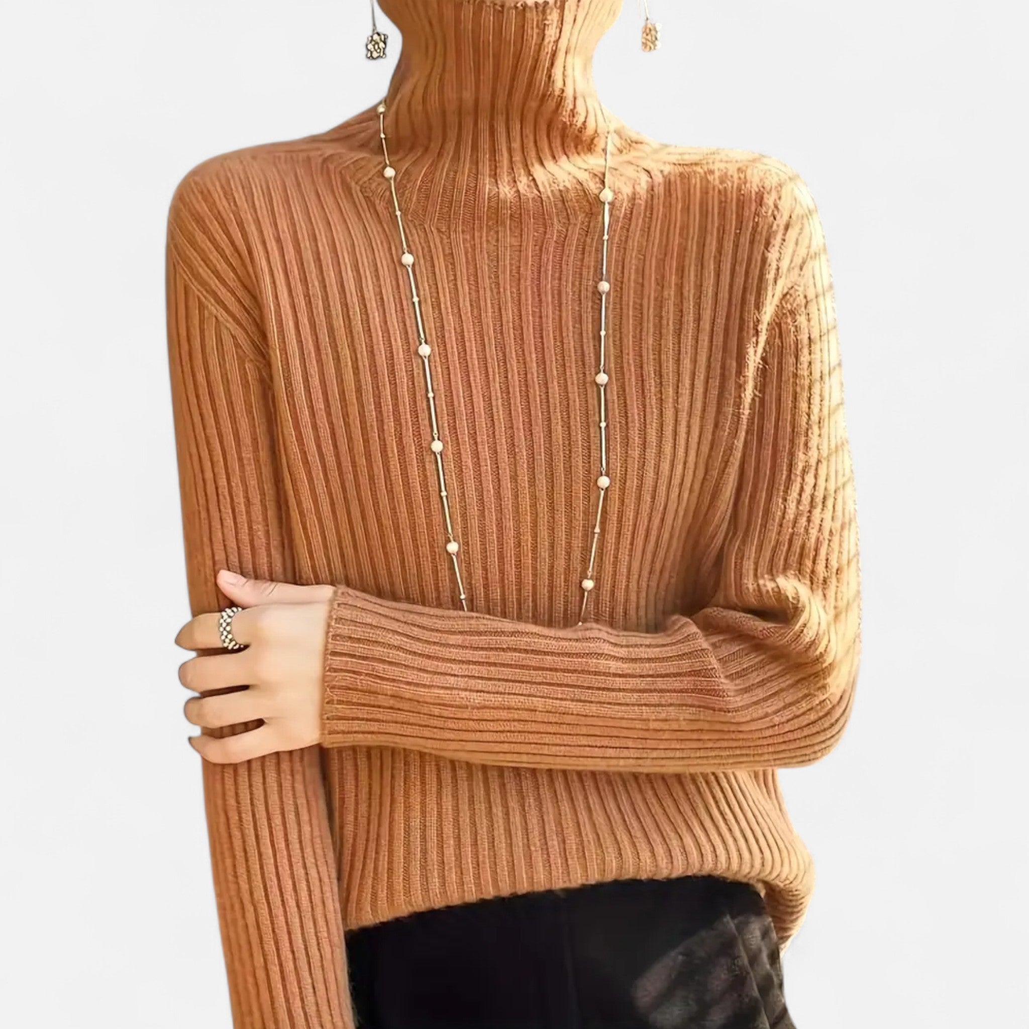 Valmonti | Women’s Thick Ribbed Turtleneck Sweater