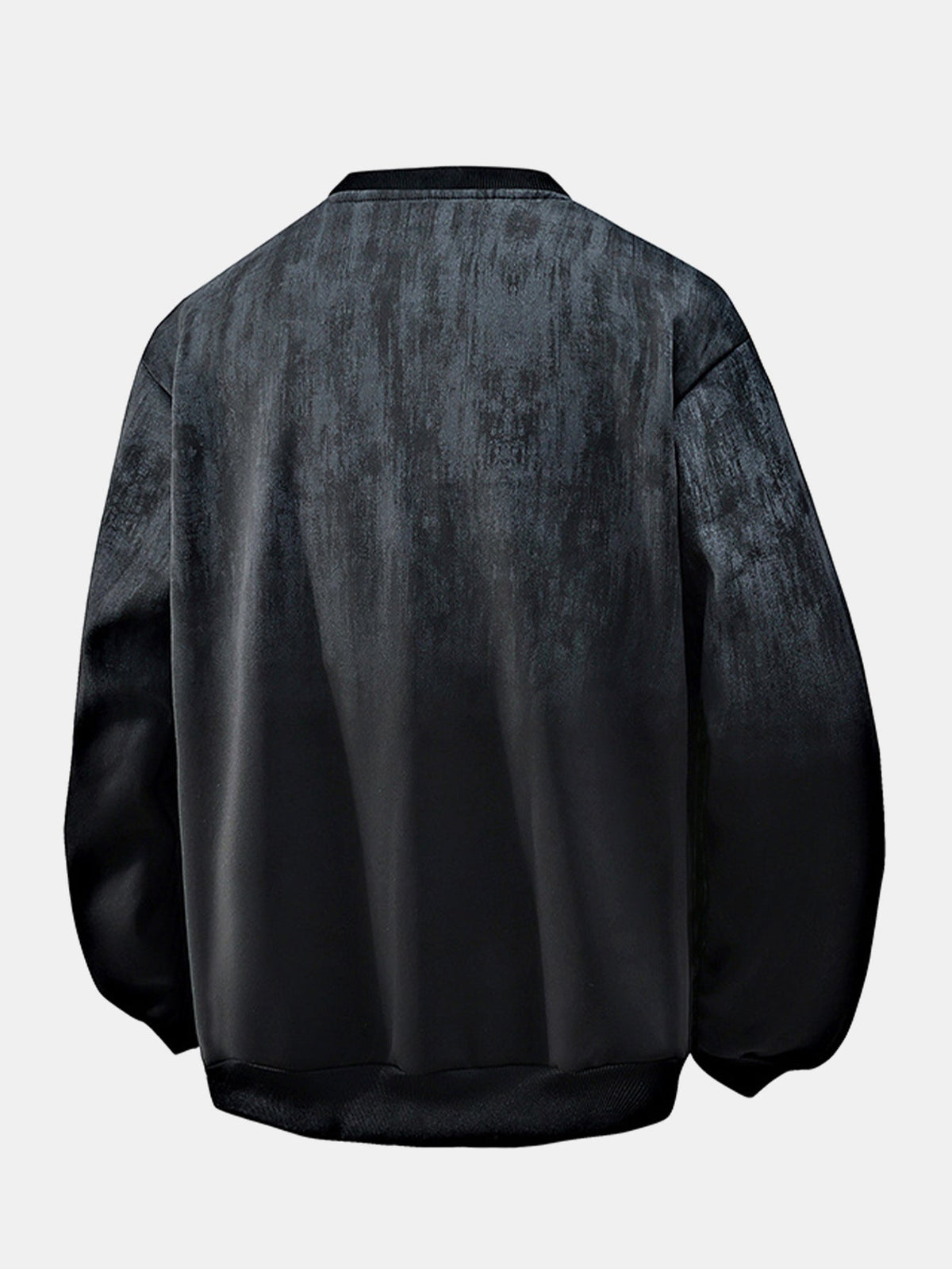 Męska bluza w stylu vintage z efektem sprania i wzorem tie-dye - luźny krój, długie rękawy, efekt wyblakłego ombre i ściągacze, idealna do codziennych stylizacji streetwearowych