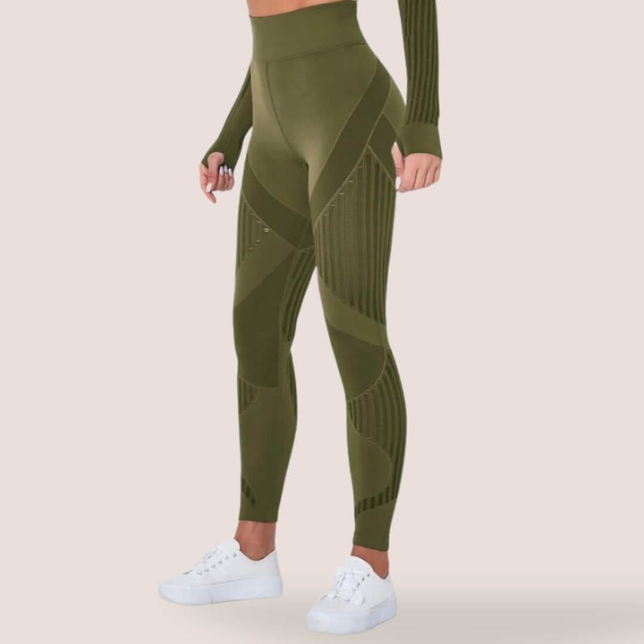 Női alakformáló, texturált leggings – magas derekú, aktív szabású modell a mindennapi tartásért