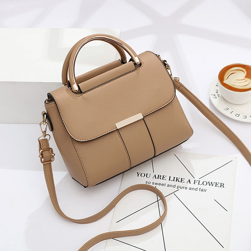 Women’s Structured Handbag Metal Handle Shoulder Strap