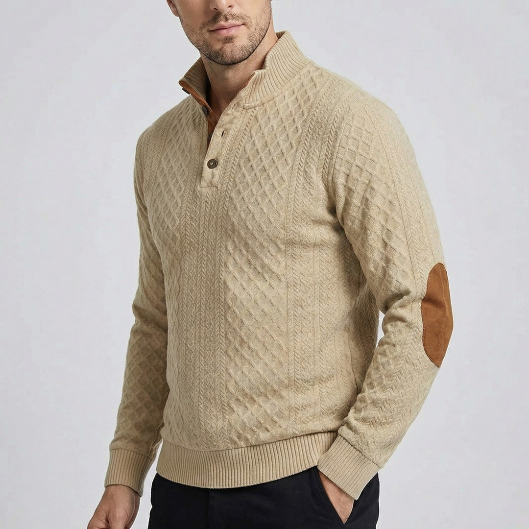Crown – High Collar Knit Pullover Sweater