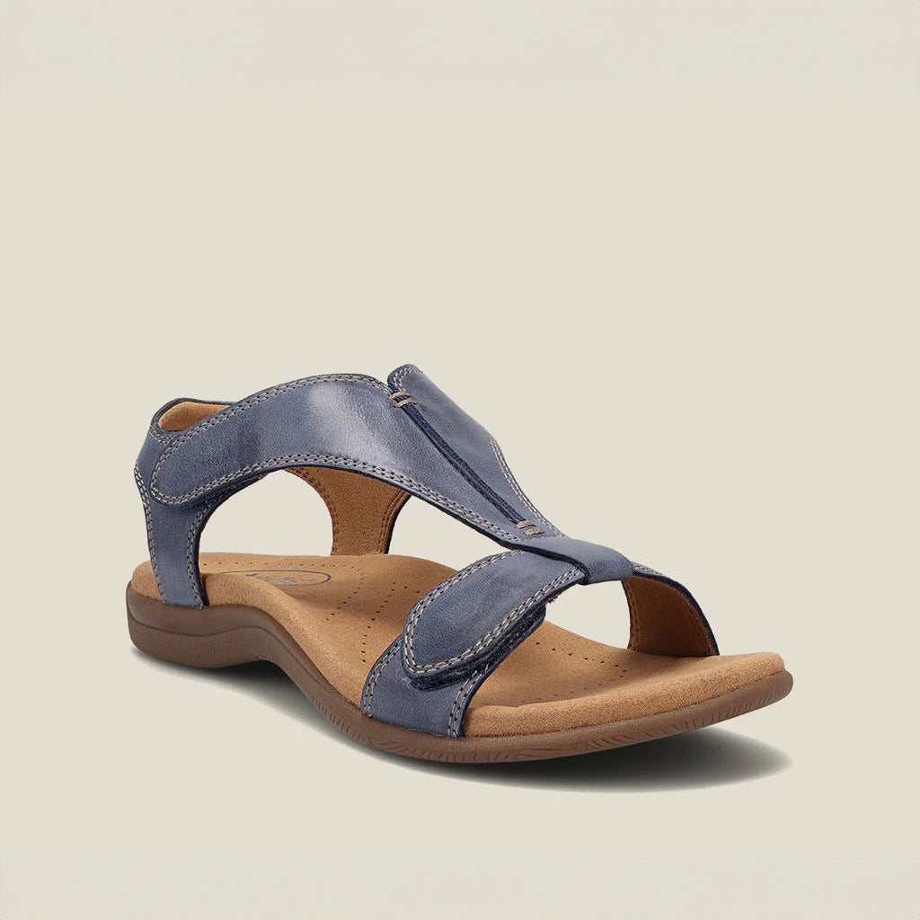 Women's Open Toe T Strap Flat Sandals with Adjustable Fastening – Casual Summer Walking Sandals for Everyday Wear