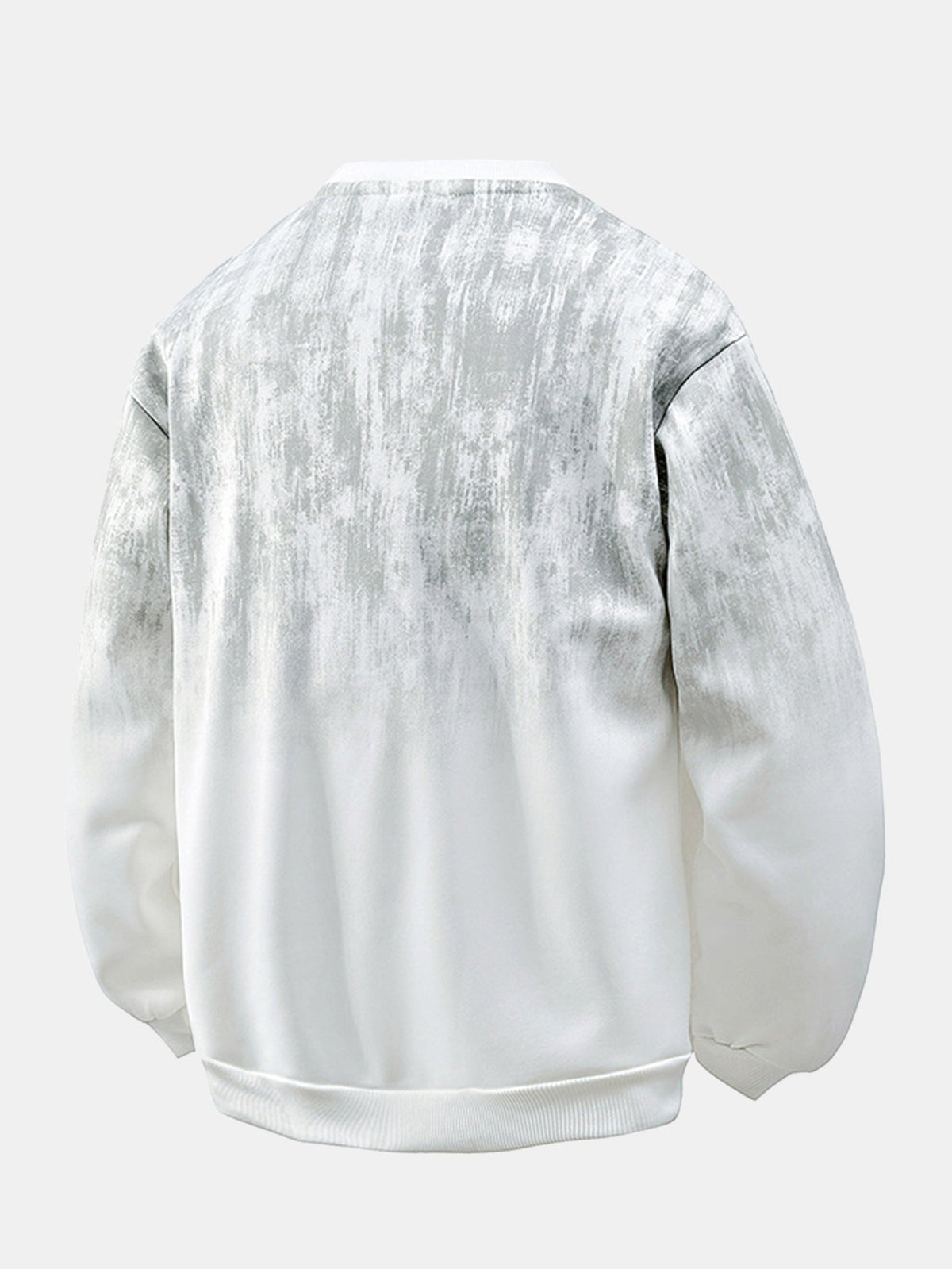 Męska bluza w stylu vintage z efektem sprania i wzorem tie-dye - luźny krój, długie rękawy, efekt wyblakłego ombre i ściągacze, idealna do codziennych stylizacji streetwearowych