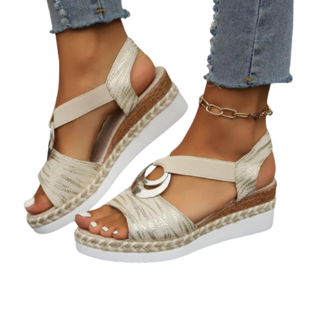 Sandali con Zeppa da Donna Suola Imbottita Scarpe Estive Confortevoli e di Supporto