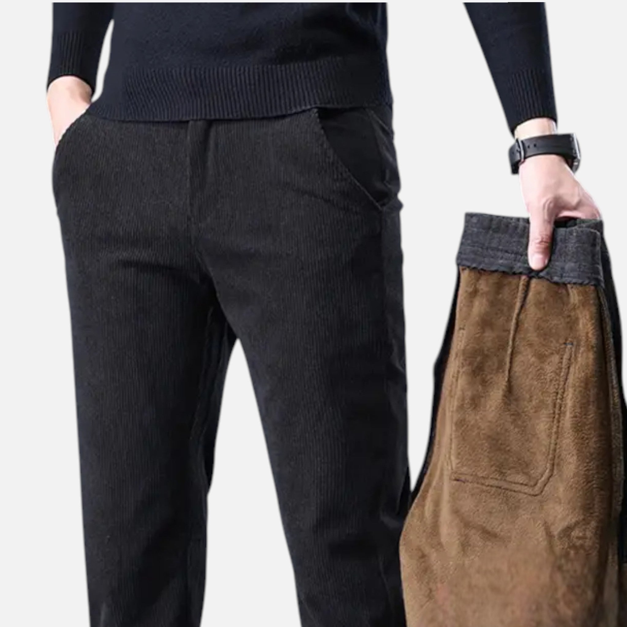 Valmonti | Men’s Chenille Straight-Leg Trousers