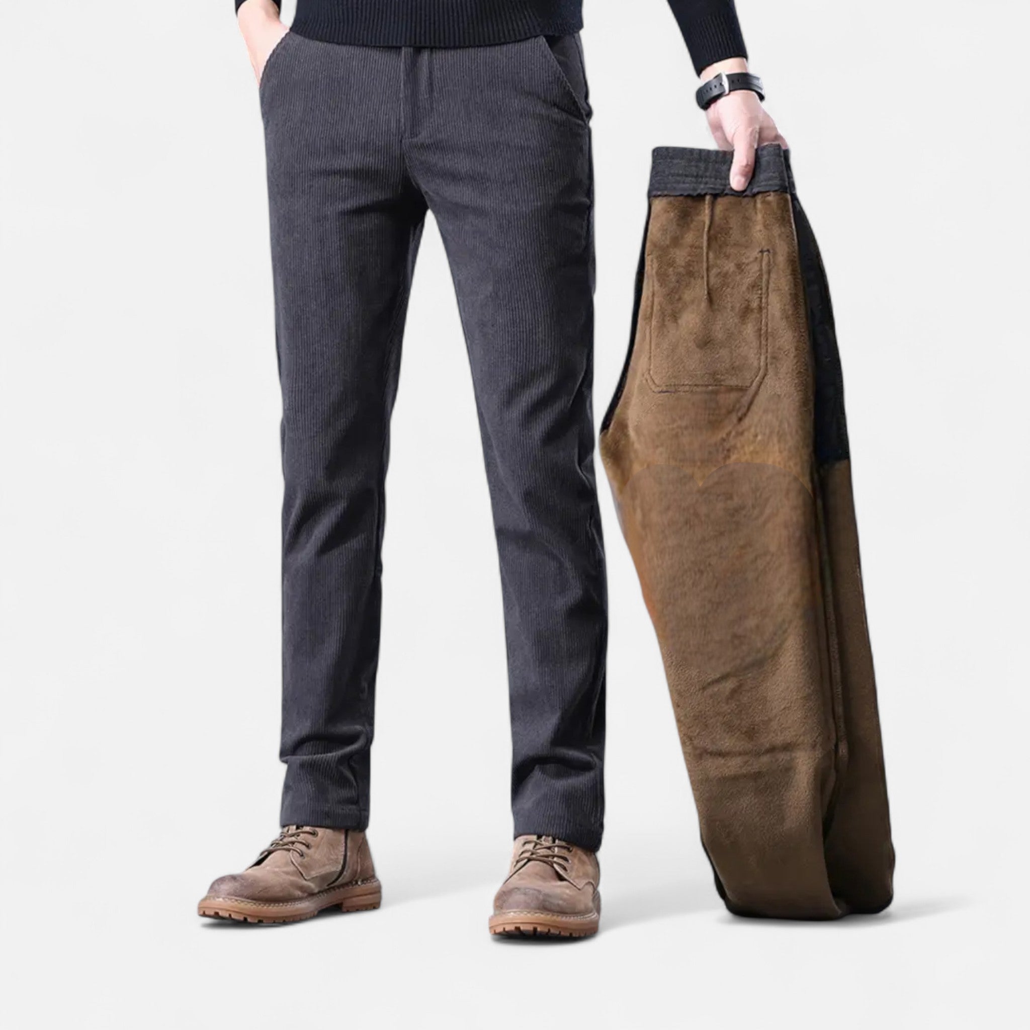 Valmonti | Men’s Chenille Straight-Leg Trousers