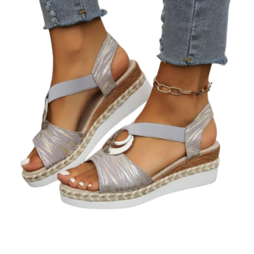 Sandali con Zeppa da Donna Suola Imbottita Scarpe Estive Confortevoli e di Supporto