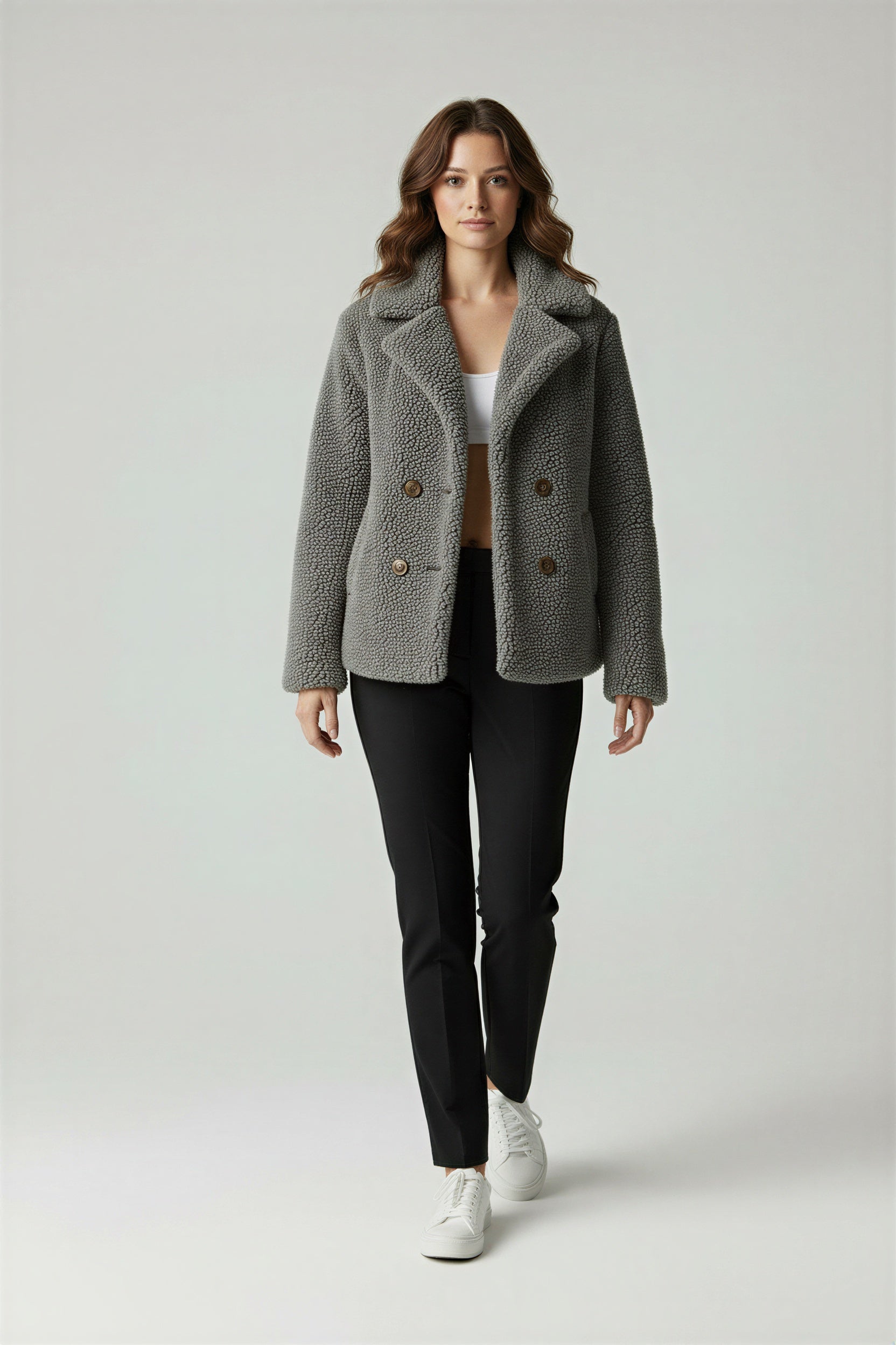 Women’s Soft Sherpa Winter Jacket – Warm Oversized Teddy Coat for Everyday Wear, Layered Looks and Comfort