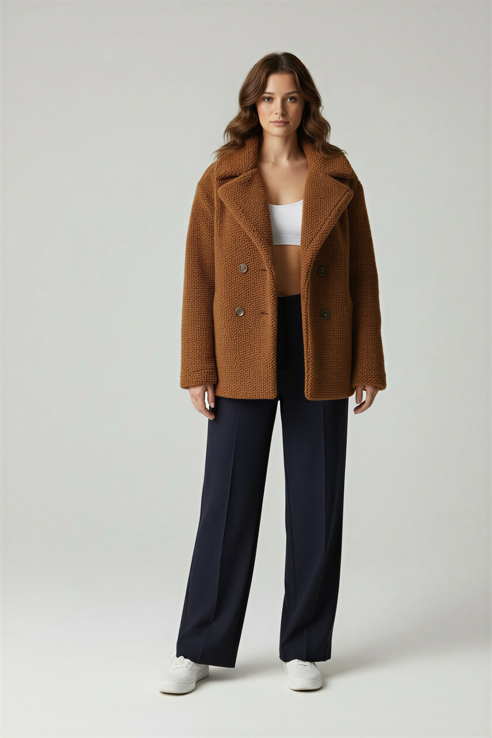 Women’s Soft Sherpa Winter Jacket – Warm Oversized Teddy Coat for Everyday Wear, Layered Looks and Comfort