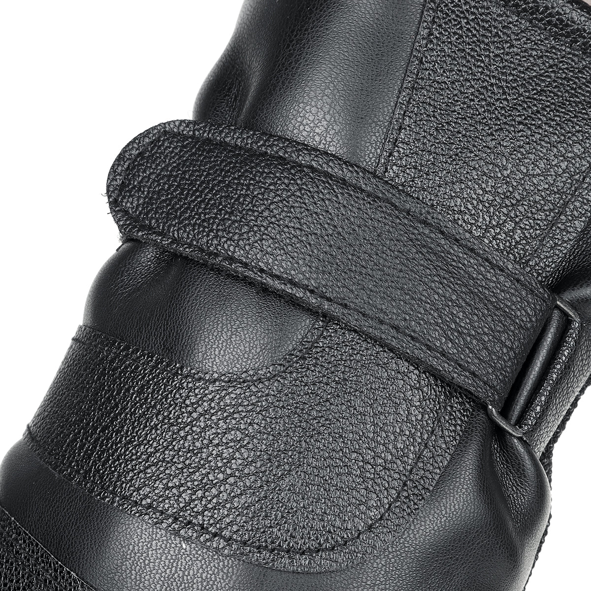 Men’s USB Heated Winter Motorcycle Gloves – Waterproof Touchscreen PU-Leather Thermal Riding Gloves with Adjustable Wrist Straps