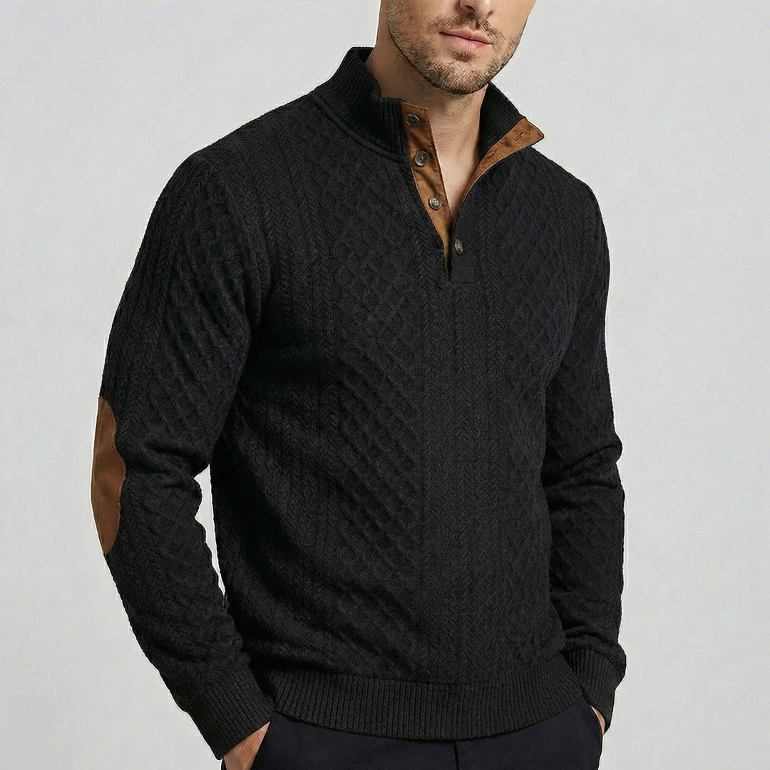 Crown – High Collar Knit Pullover Sweater