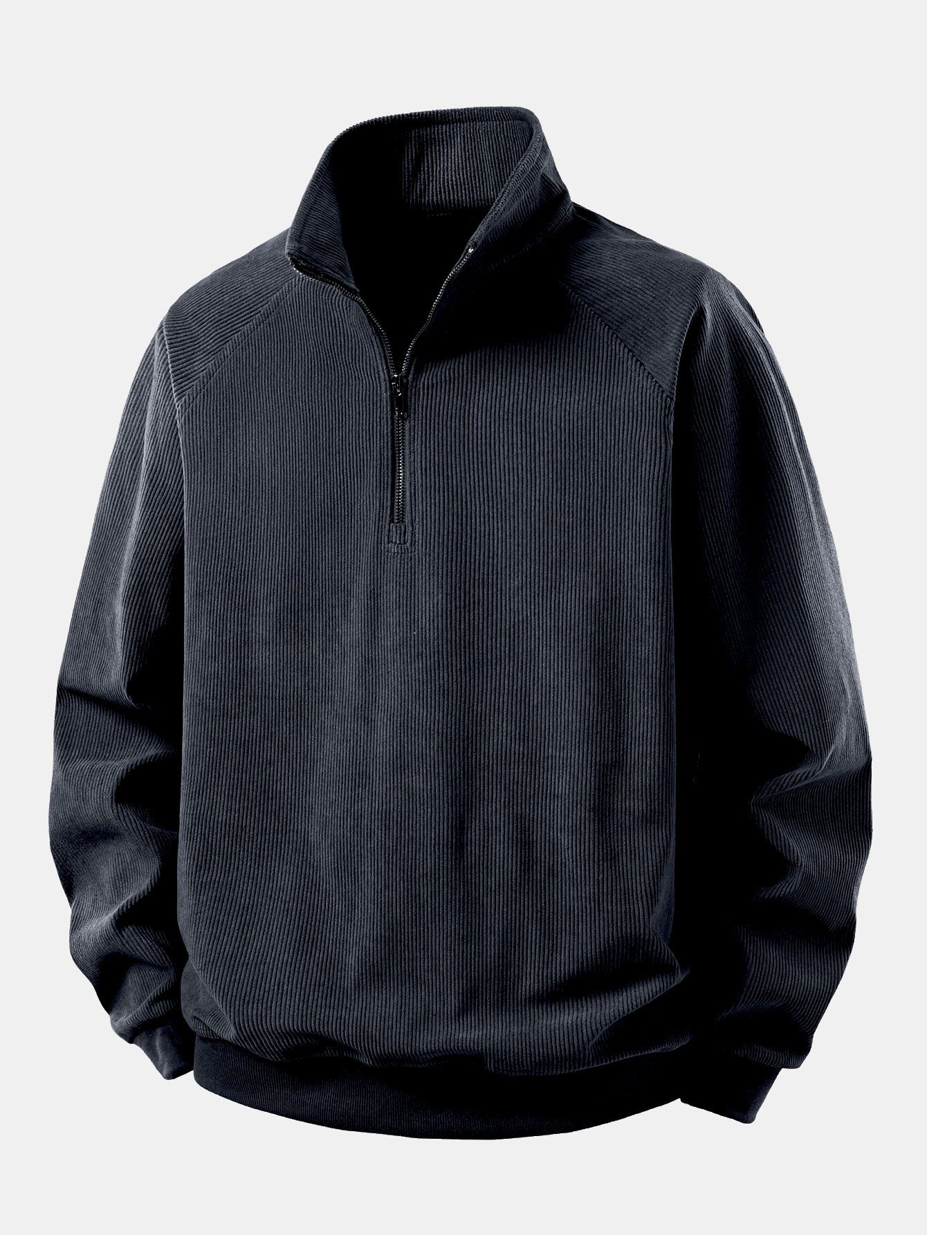 Men’s Corduroy Quarter-Zip Sweatshirt – Relaxed Raglan Pullover for Cooler Days