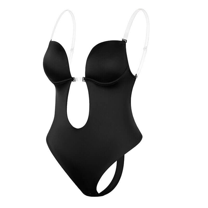 Moldeador corporal femenino sin espalda con escote en V profundo, moldeador sin costuras, soporte invisible, levantamiento invisible, ropa moldeadora para usar debajo del vestido