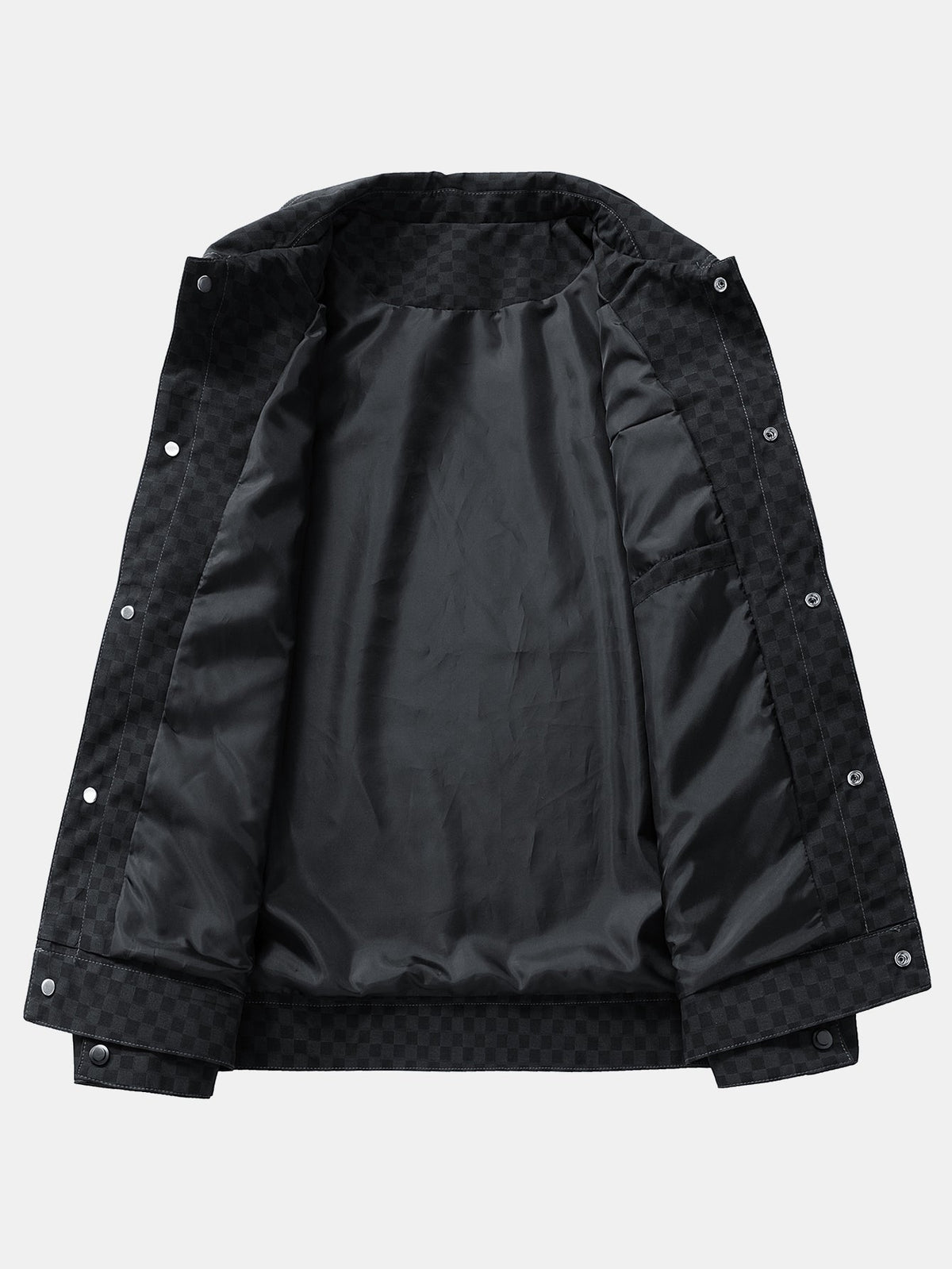 Veste camionneur à damier pour homme, avec poches poitrine – Vêtement d’extérieur streetwear à boutons et coupe classique pour l’automne
