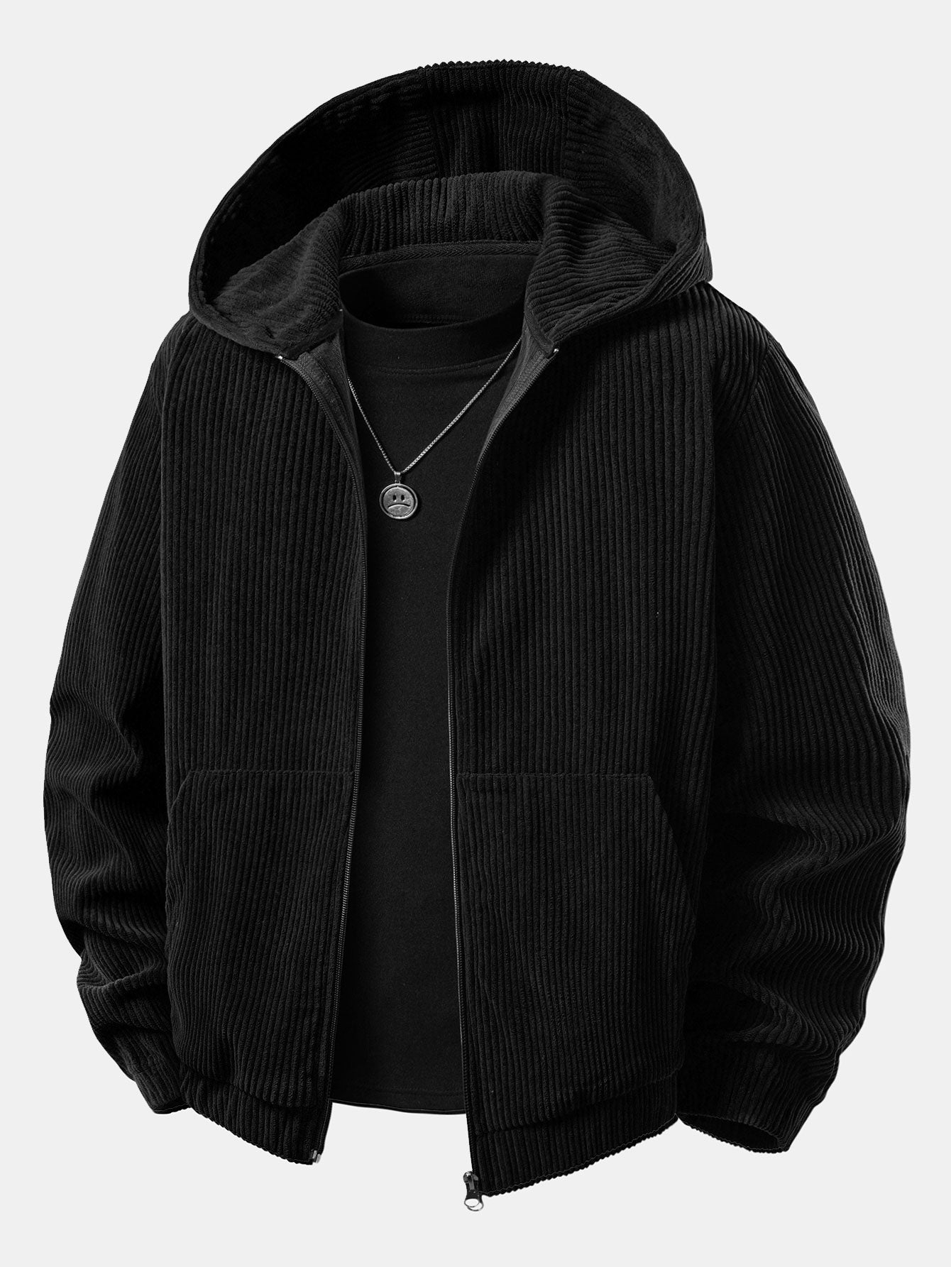 Men’s Corduroy Zip Tracksuit – Relaxed Hoodie and Joggers for Autumn Streetwear