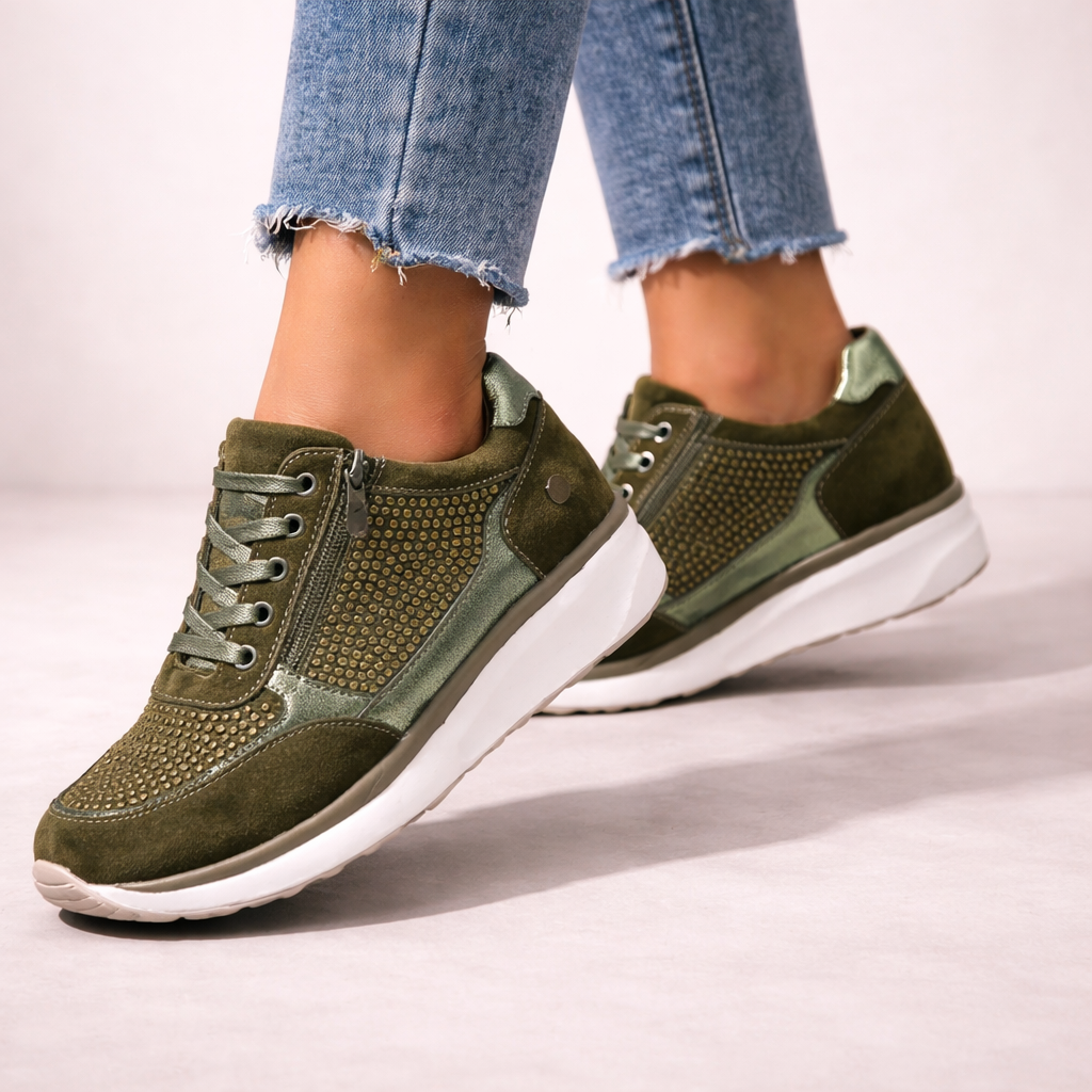 Women’s Side Zip Comfort Walking Everyday Trainers