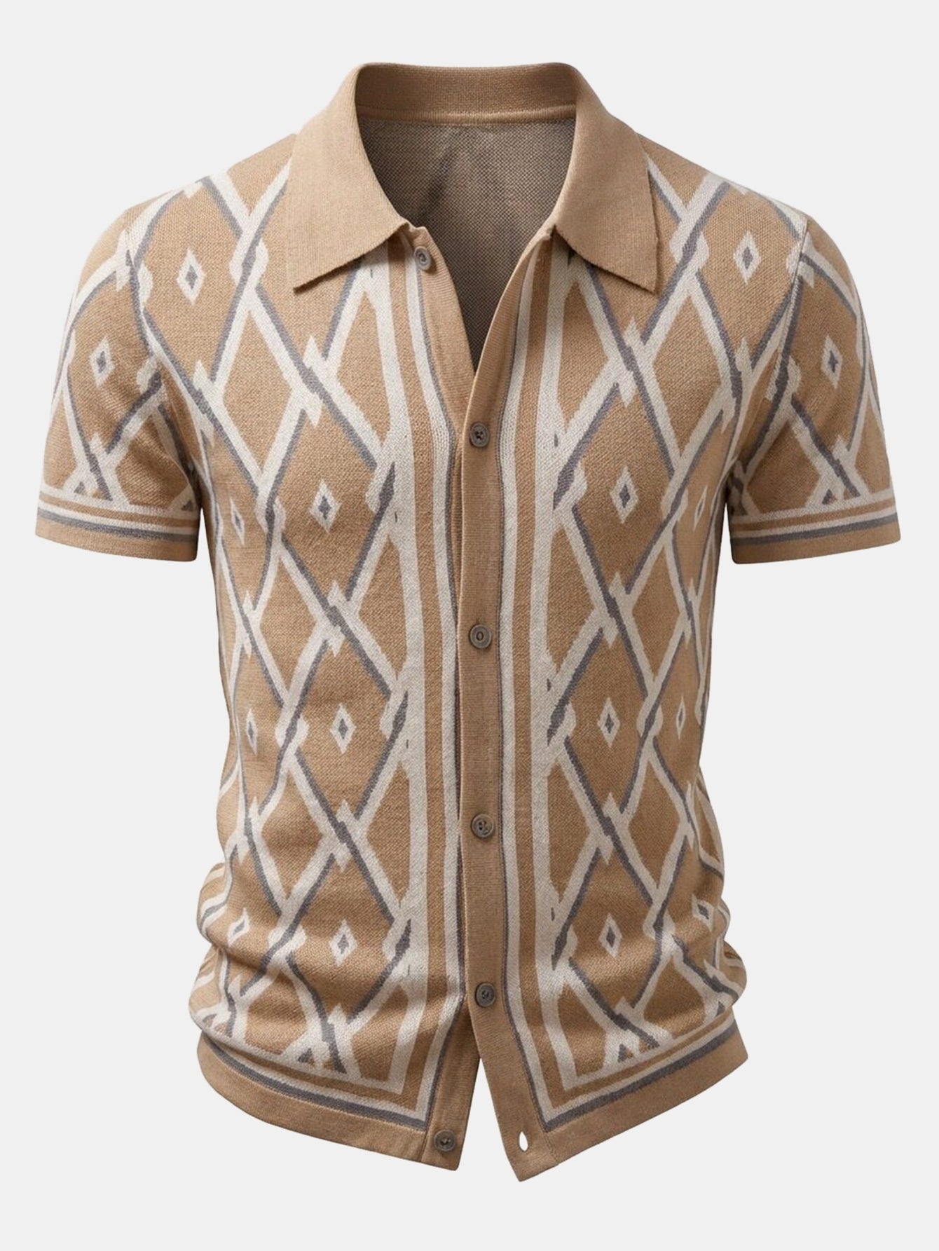Men’s Viscose Knit Shirt and Tapered Trousers Set – Smart Casual Summer Outfit