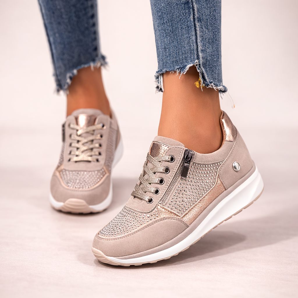 Women’s Side Zip Comfort Walking Everyday Trainers