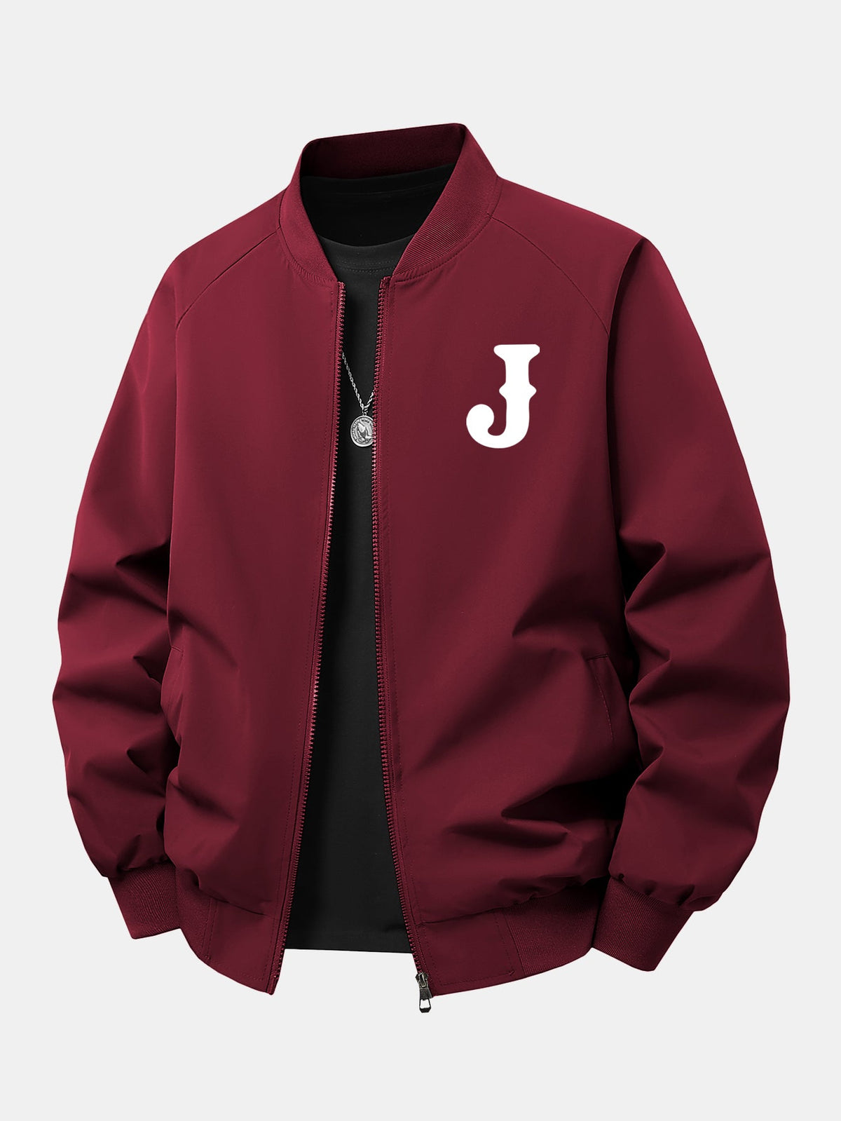Bomberjacke in lockerer Passform für Herren – bedruckte, leichte Freizeitjacke mit Reißverschluss für den Herbst und Streetwear im Alltag