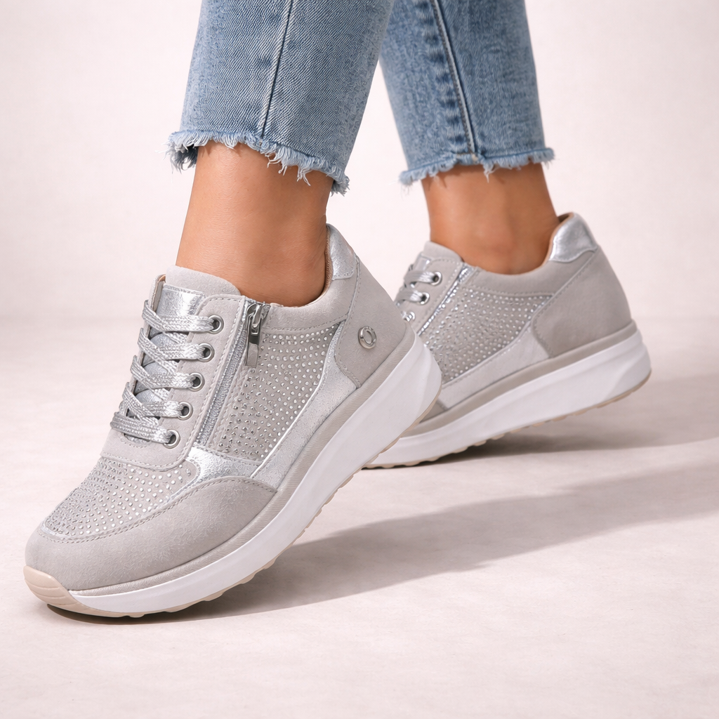 Women’s Side Zip Comfort Walking Everyday Trainers