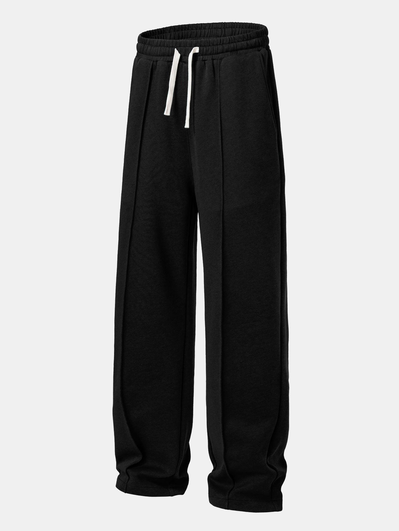 Men’s Relaxed Hoodie Tracksuit – Straight-Leg Pintuck Sweatpants for Casual Streetwear