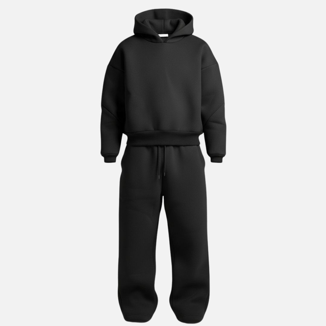 Conjunto de fato de treino para homem, com sweatshirt oversized com capuz e calças jogger – conjunto descontraído a condizer, de estilo streetwear, para viagens, roupa de lazer e uso casual diário