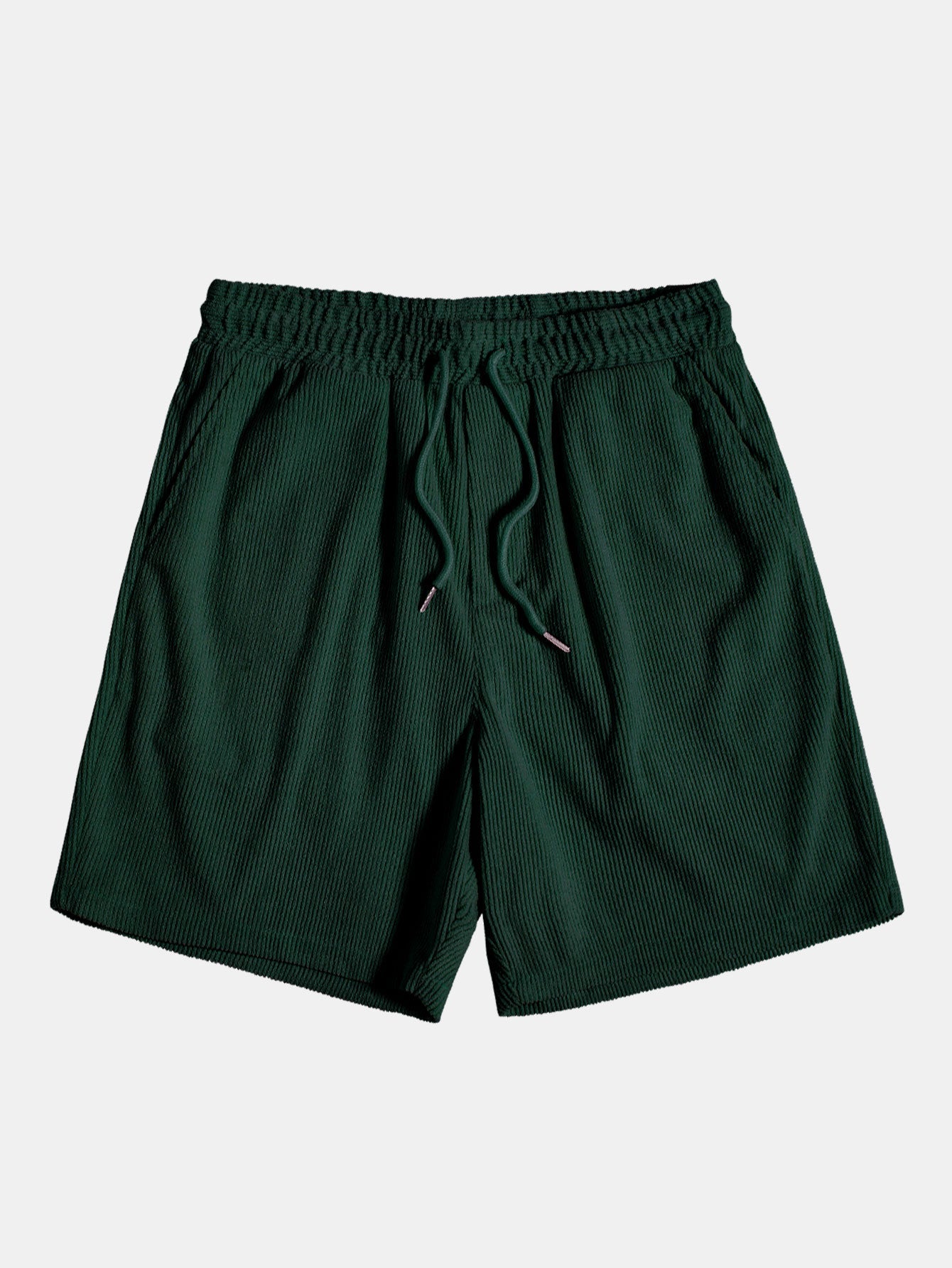 Sæt med herreskjorte med lange ærmer i fløjl og shorts – tekstureret casualtøj til overgangsperioden