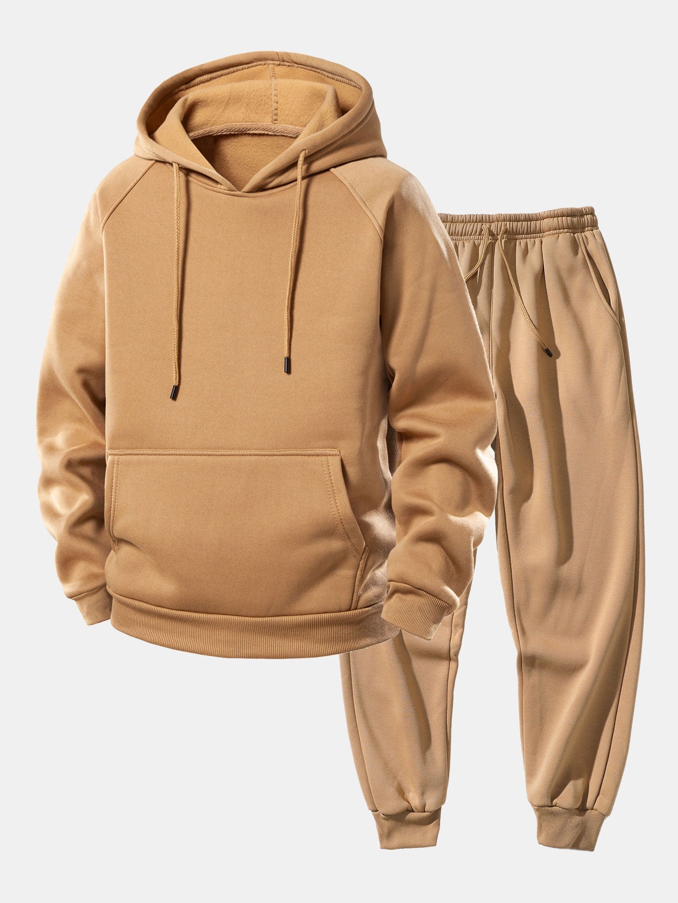 Men’s Raglan Hoodie Tracksuit – Regular Fit Polyester Set for Everyday Casual Wear