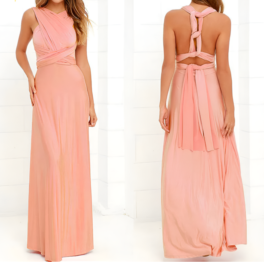 Women’s Multiway Wrap Maxi Dress Convertible Elegant Evening Gown