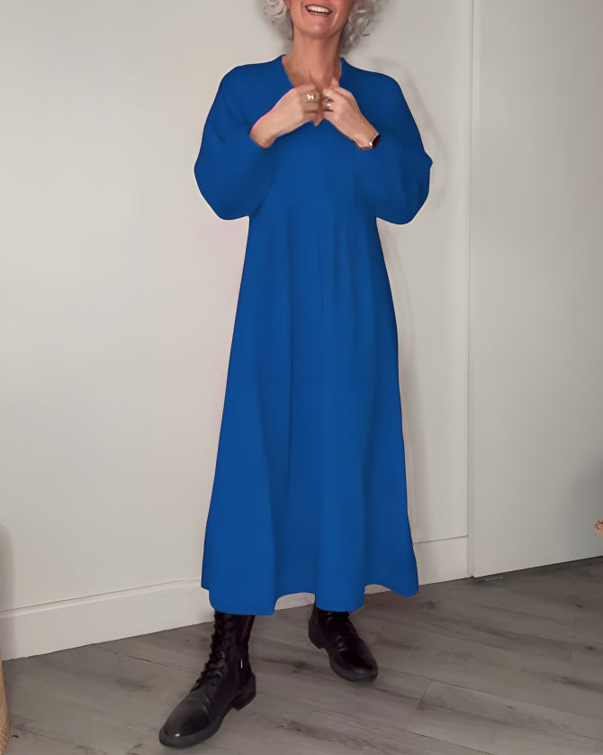 Kvinders maxi-kjole afslappet med lange ærmer og cocktail-silhuet