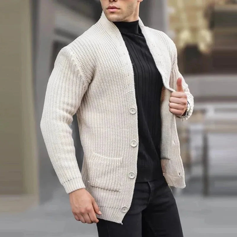 Men’s Knitted Cardigan – Stylish Streetwear Layer Long Sleeve Casual Jacket Comfortable Modern Everyday Fashion