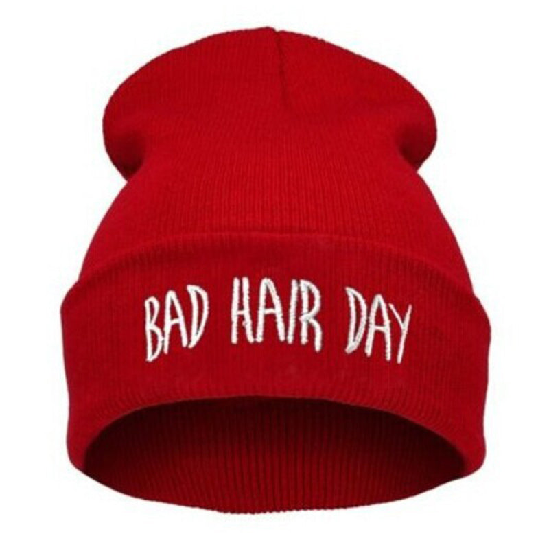 Unisex Embroidered Cuffed Beanie – Soft Knit Winter Hat with Relaxed Crown