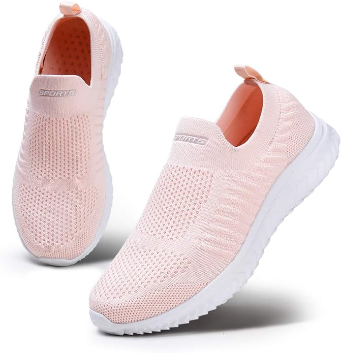 Pantofi sport ușori pentru femei, slip-on, cu amortizare pentru confort la mers