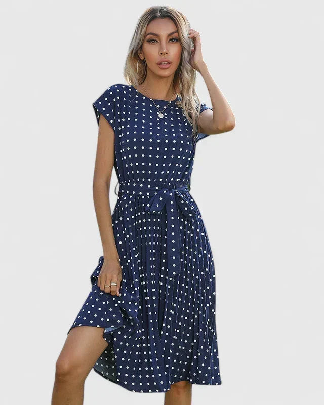 Abito midi da donna con cintura e stampa – stile estivo valorizzante per il giorno e le occasioni