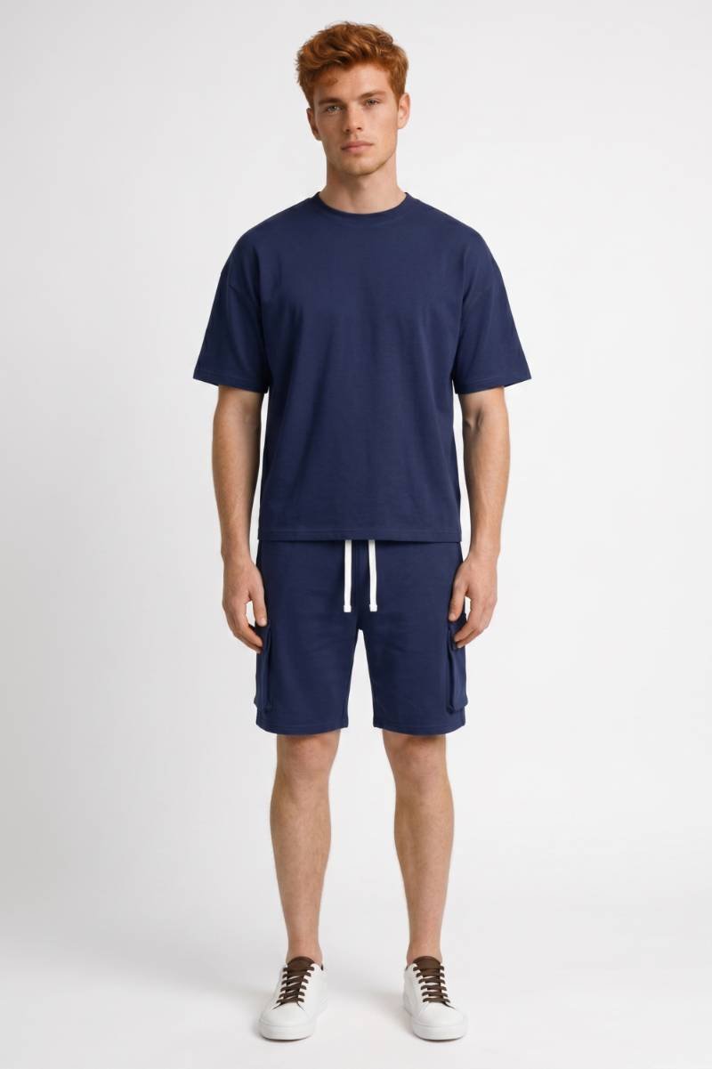 Herresæt med oversized T-shirt og cargoshorts