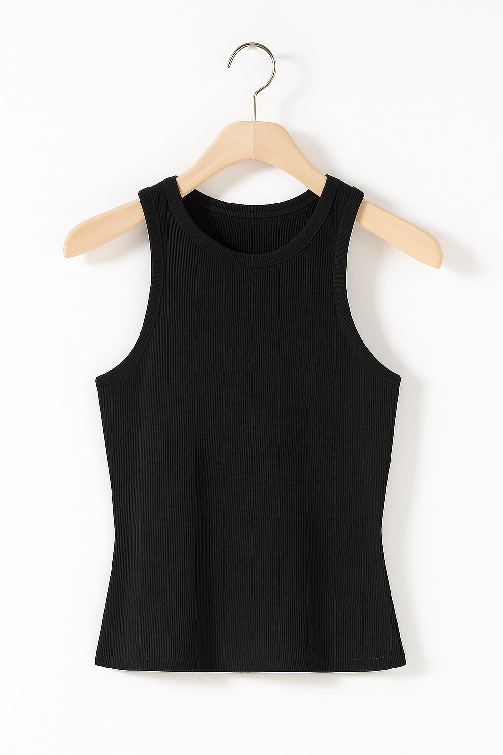 Women’s Ribbed Sleeveless Top – High-Neck Stretch Tank for Office Casual Summer and Everyday Layering