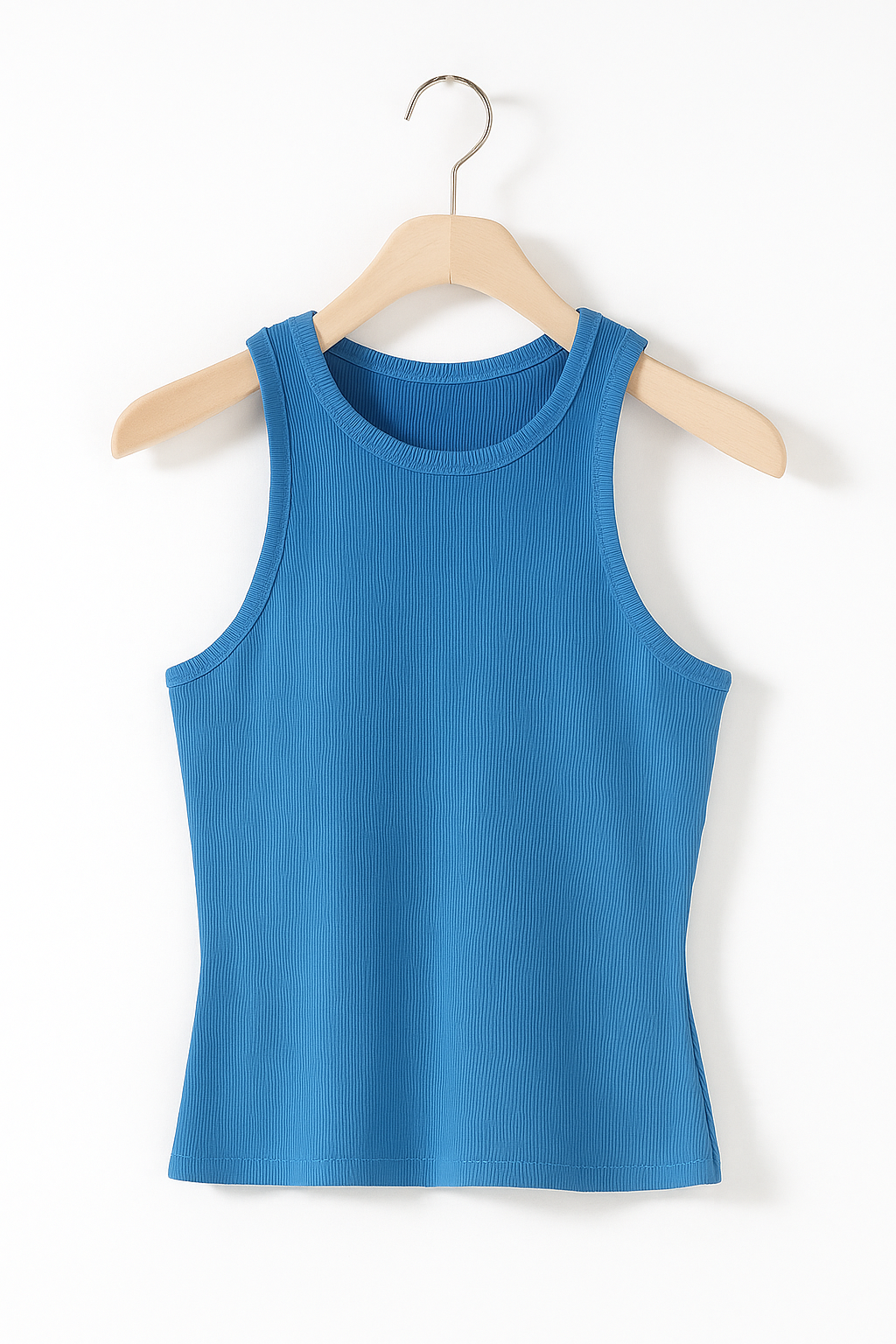 Women’s Ribbed Sleeveless Top – High-Neck Stretch Tank for Office Casual Summer and Everyday Layering