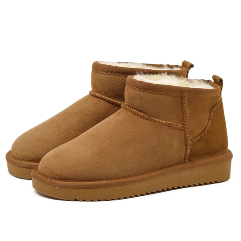 Women’s Boston Mini Boots Stylish Winter Footwear Comfortable Warm Fleece-Lined Ankle Boots